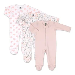 The Peanutshell Baby Girls 3-pc. Floral Sleep and Play