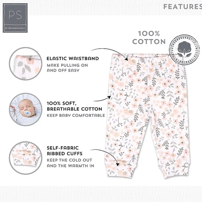 The Peanutshell Baby Girls Tapered Regular Fit Pull-On Pant