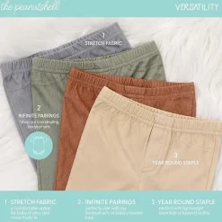 The Peanutshell Baby Unisex Easy-on + Easy-off Mid Rise Straight Regular Fit Pull-On Pant