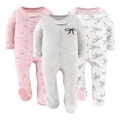The Peanutshell Balletcore Baby Girls 3-pc. Bows Sleep and Play