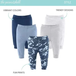The Peanutshell Blue Camo Baby Boys Mid Rise Tapered Regular Fit Pull-On Pant