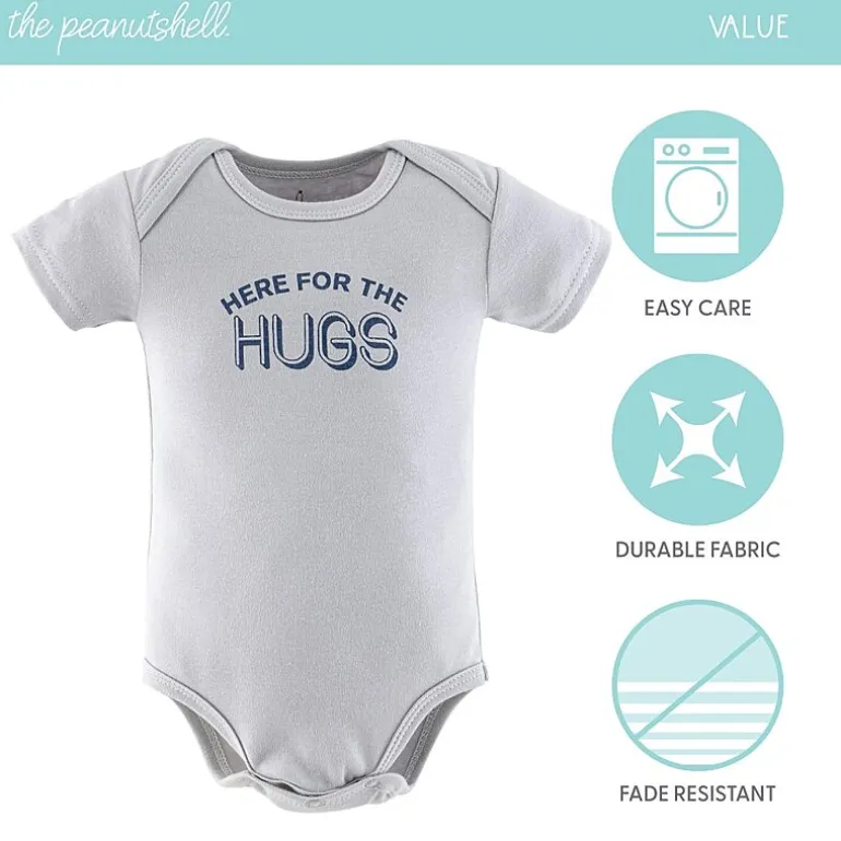 The Peanutshell Blue Camo Baby Boys Round Neck Short Sleeve 7-pc. Bodysuit
