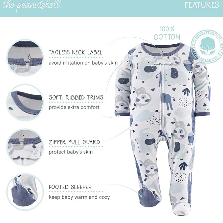 The Peanutshell Blue Safari Baby Boys 3-pc. Sleep and Play