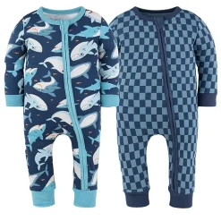 The Peanutshell Boys Scoop Neck Long Sleeve 2-pc. One Piece Pajama