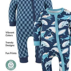 The Peanutshell Boys Scoop Neck Long Sleeve 2-pc. One Piece Pajama