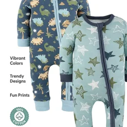 The Peanutshell Boys Scoop Neck Long Sleeve 2-pc. One Piece Pajama