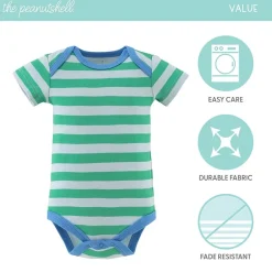 The Peanutshell Dino Truck Baby Boys Round Neck Short Sleeve 4-pc. Bodysuit