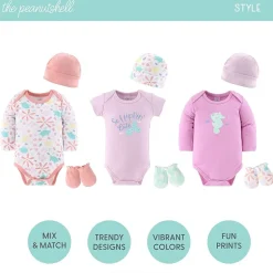 The Peanutshell 0-3m Ocean Flower Baby Girls 23-pc. Baby Clothing Set