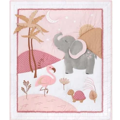 The Peanutshell Organic Safari  Oasis 4-pc. Crib Bedding Set
