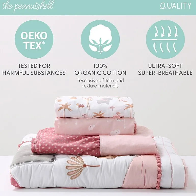 The Peanutshell Organic Safari Oasis 4-pc. Crib Bedding Set