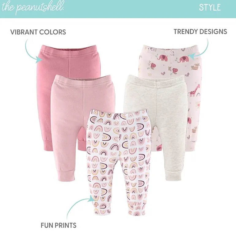 The Peanutshell Rainbow Safari Baby Girls Mid Rise Tapered Regular Fit Pull-On Pant
