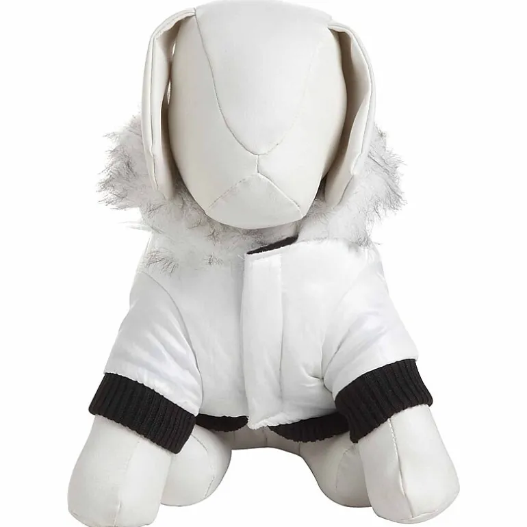The Pet Life Aspen Winter-White Fashion Pet Parka Coat