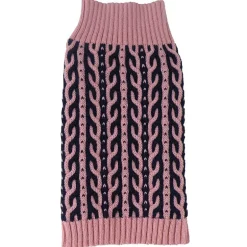 The Pet Life Harmonious Dual Color Weaved Heavy Cable Knitted Fashion Designer Dog Sweater