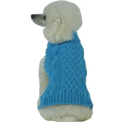 The Pet Life Swivel-Swirl Heavy Cable Knitted Fashion Designer Dog Sweater