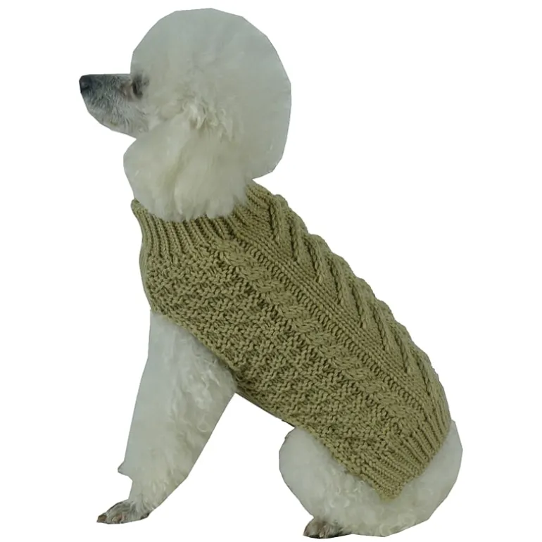 The Pet Life Swivel-Swirl Heavy Cable Knitted Fashion Designer Dog Sweater