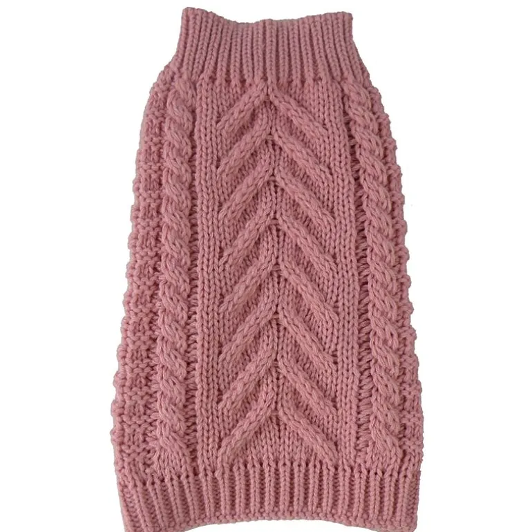 The Pet Life Swivel-Swirl Heavy Cable Knitted Fashion Designer Dog Sweater
