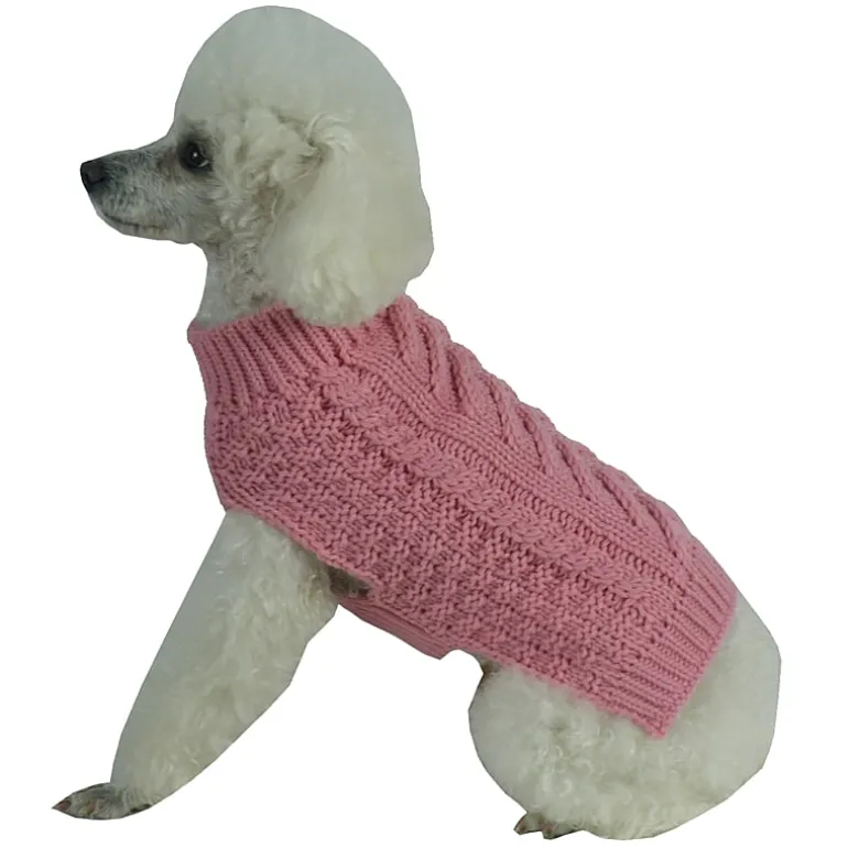 The Pet Life Swivel-Swirl Heavy Cable Knitted Fashion Designer Dog Sweater