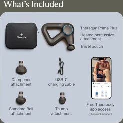 Theragun Prime Plus - Powerful Massage Enhanced With Heat For Faster Warm-Up and Recovery - Black