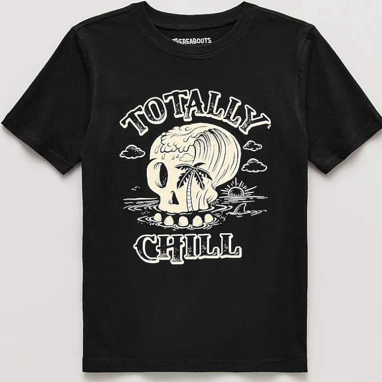 Thereabouts Little & Big Kid Boys Easy-on + Easy-off Sensory Friendly Crew Neck Short Sleeve Adaptive Regular Fit Graphic T-Shirt