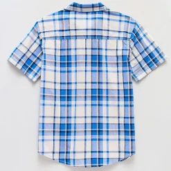Thereabouts Little & Big Kid Boys Easy-on + Easy-off Sensory Friendly Short Sleeve Regular Fit Button-Down Shirt