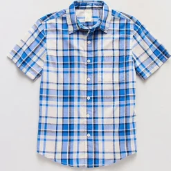Thereabouts Little & Big Kid Boys Easy-on + Easy-off Sensory Friendly Short Sleeve Regular Fit Button-Down Shirt