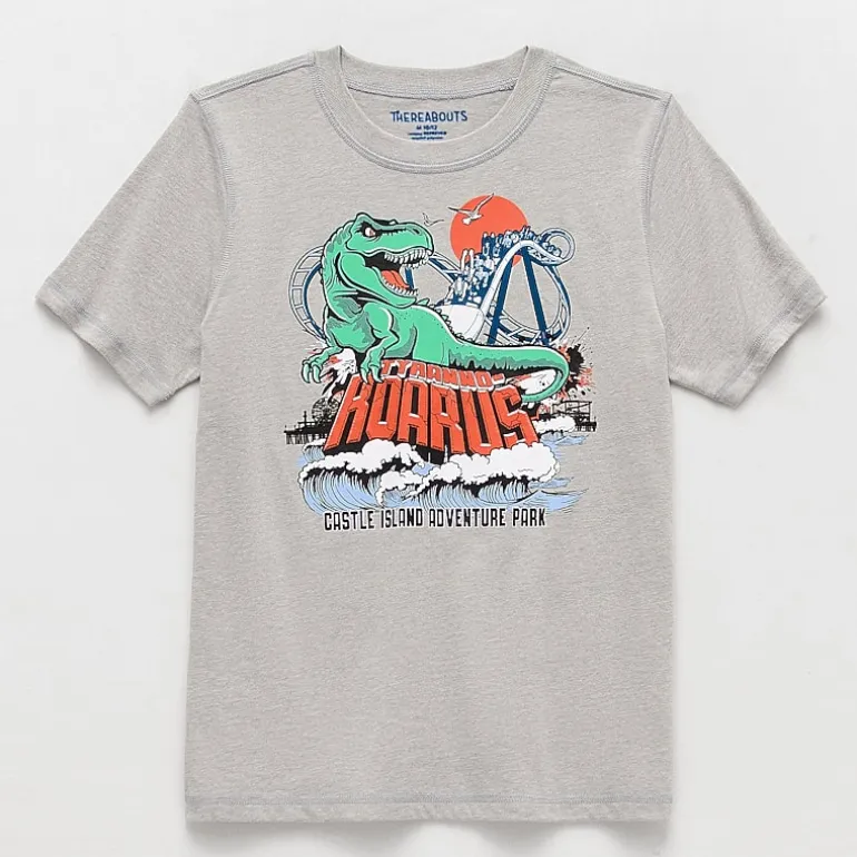 Thereabouts Little & Big Kid Boys Easy-on + Easy-off Sensory Friendly Crew Neck Short Sleeve Adaptive Regular Fit Graphic T-Shirt