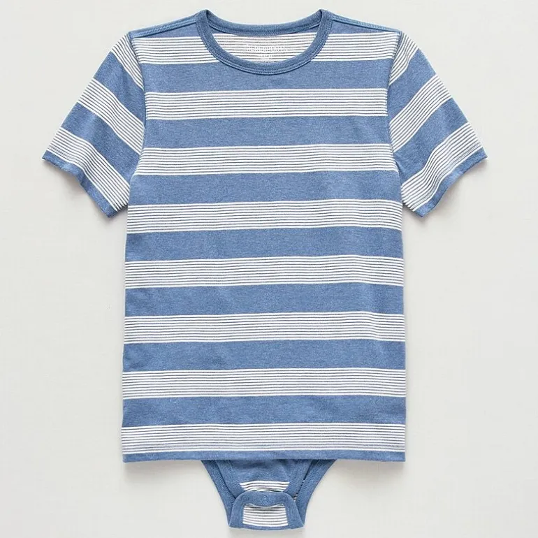 Thereabouts Little & Big Kid Boys Bodysuit Closure Easy-on + Easy-off Adaptive Crew Neck Short Sleeve Bodysuit