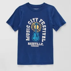 Thereabouts Little & Big Kid Boys Easy-on + Easy-off Sensory Friendly Crew Neck Short Sleeve Adaptive Regular Fit Graphic T-Shirt