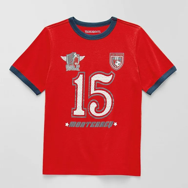 Thereabouts Little & Big Kid Boys Easy-on + Easy-off Sensory Friendly Crew Neck Short Sleeve Adaptive Regular Fit Graphic T-Shirt