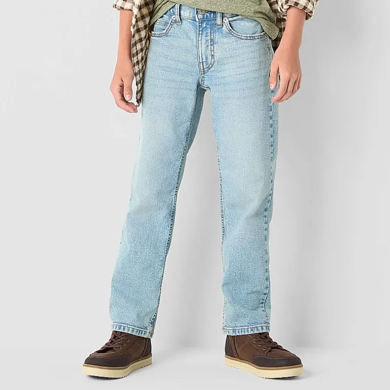 Thereabouts Little & Big Kid Boys Adjustable Waist Stretch Fabric Straight Leg Jean