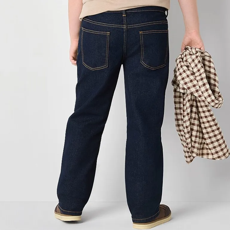 Thereabouts Little & Big Kid Boys Adjustable Waist Stretch Fabric Straight Leg Jean