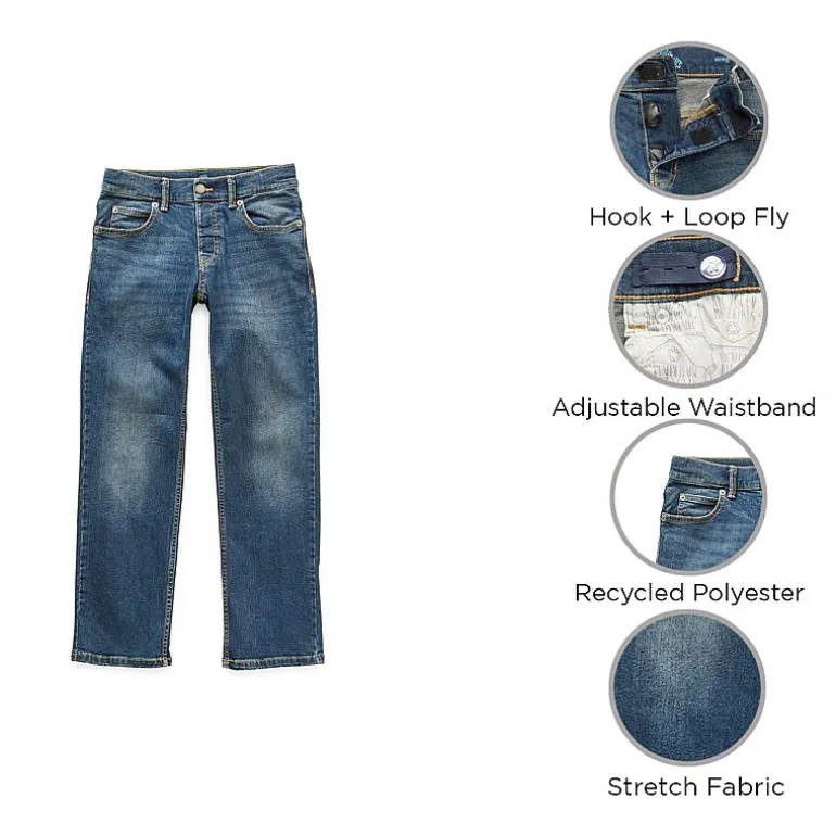 Thereabouts Little & Big Kid Boys Adaptive Adjustable Waist Stretch Fabric Straight Leg Jean