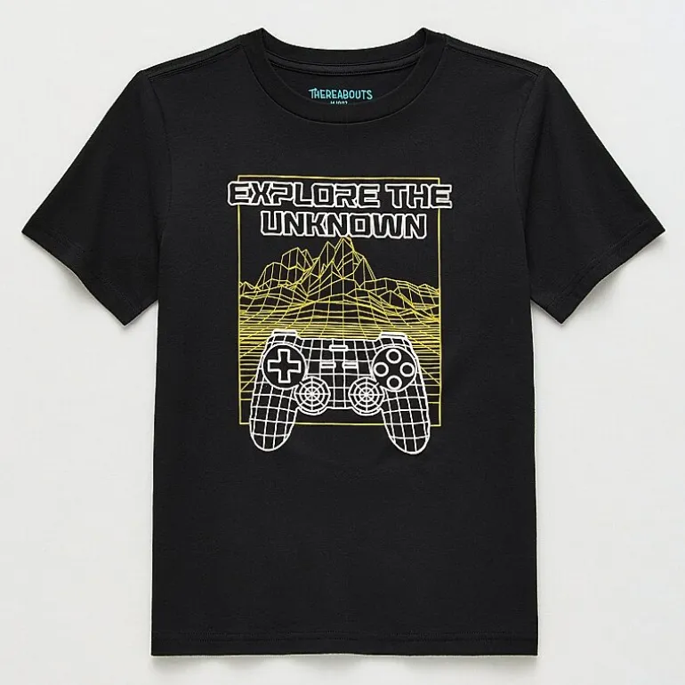 Thereabouts Little & Big Kid Boys Crew Neck Short Sleeve Regular Fit Graphic T-Shirt
