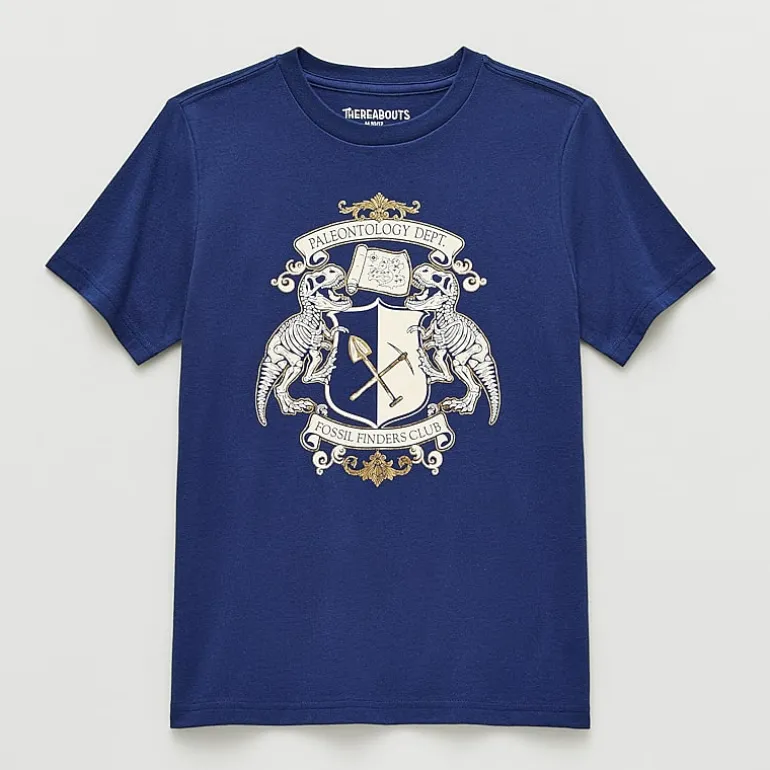 Thereabouts Little & Big Kid Boys Crew Neck Short Sleeve Regular Fit Graphic T-Shirt