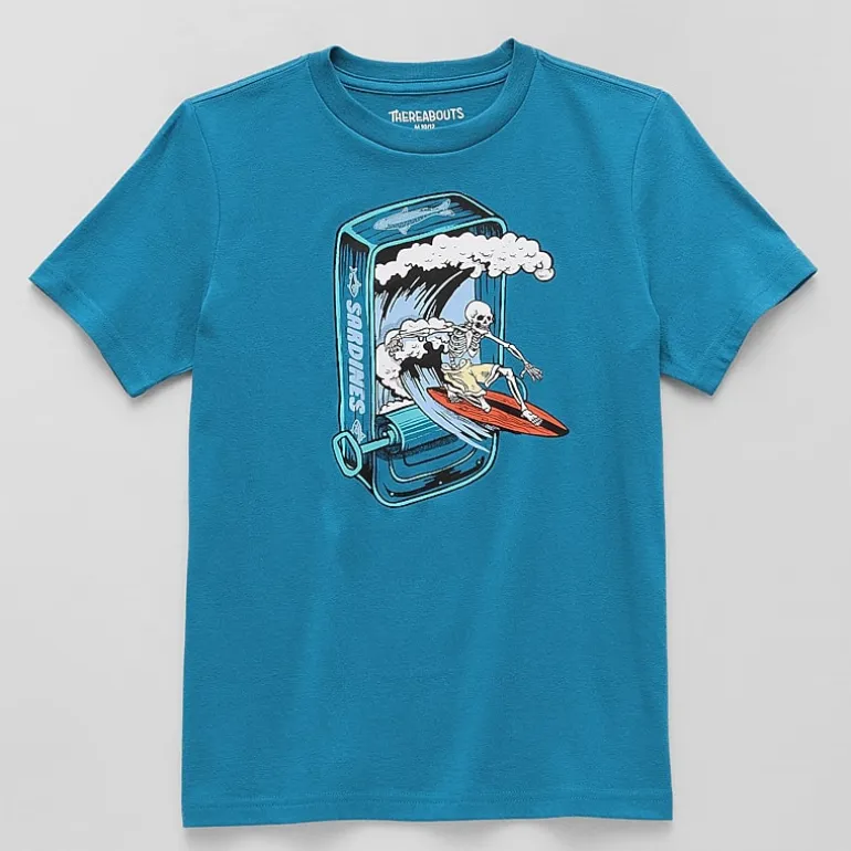 Thereabouts Little & Big Kid Boys Crew Neck Short Sleeve Regular Fit Graphic T-Shirt