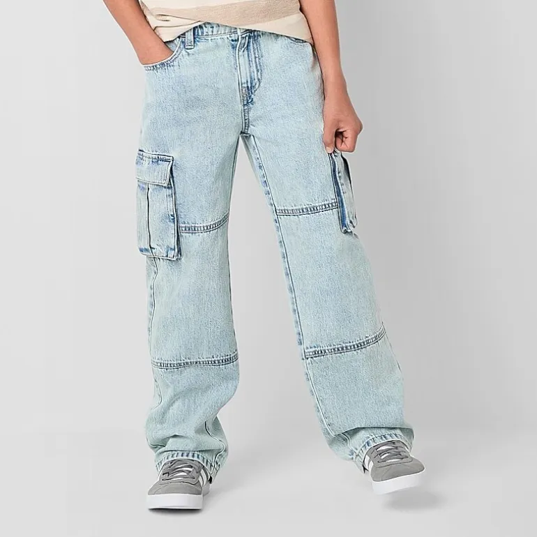 Thereabouts Little & Big Kid Boys Adjustable Waist Cargo Loose Fit Jean