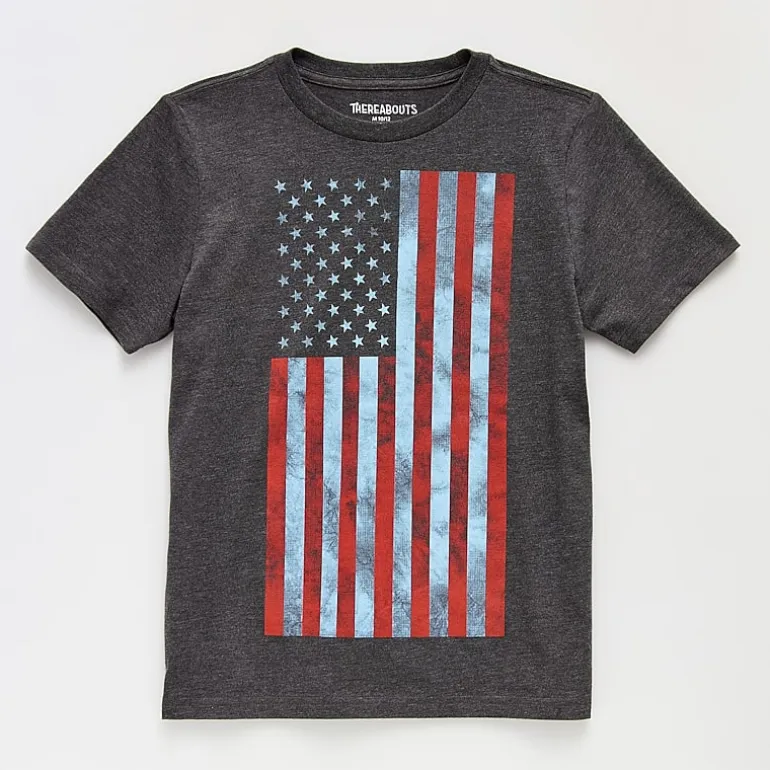 Thereabouts Little & Big Kid Boys Crew Neck Short Sleeve Regular Fit Graphic T-Shirt