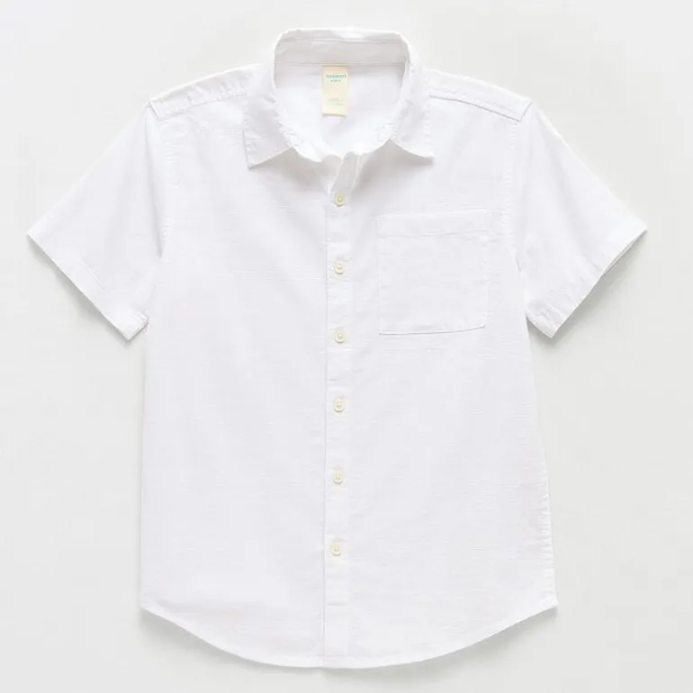 Thereabouts Little & Big Kid Boys Short Sleeve Regular Fit Button-Down Shirt