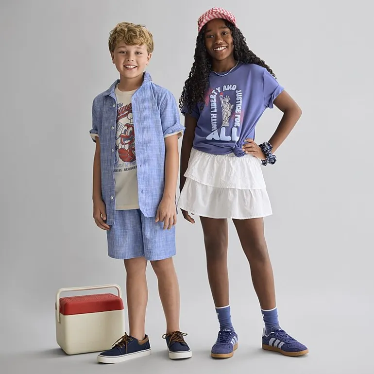 Thereabouts Little & Big Kid Boys Short Sleeve Regular Fit Button-Down Shirt
