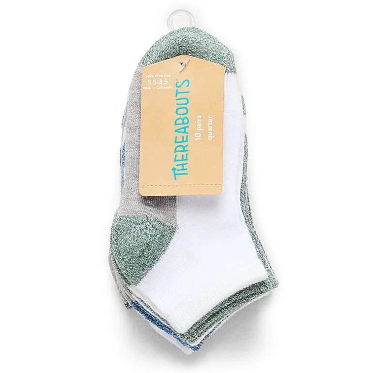 Thereabouts Little & Big Kid Boys Quarter Ankle Socks