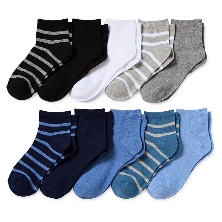 Thereabouts Little & Big Kid Boys 10 Pair Quarter Ankle Socks