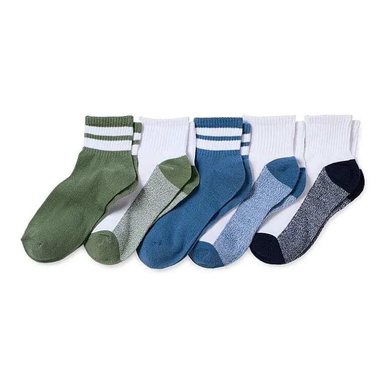 Thereabouts Little & Big Kid Boys 10 Pair Quarter Ankle Socks
