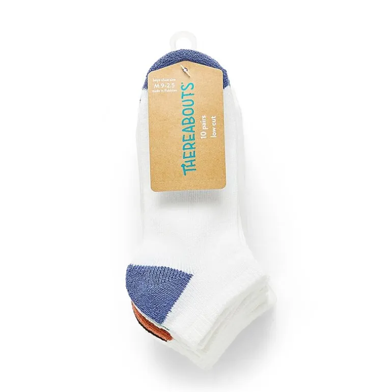 Thereabouts Little & Big Kid Boys Multi-Pack 10 Pair Low Cut Socks