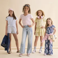 Thereabouts Little & Big Kid Girls Square Neck Short Sleeve Blouse