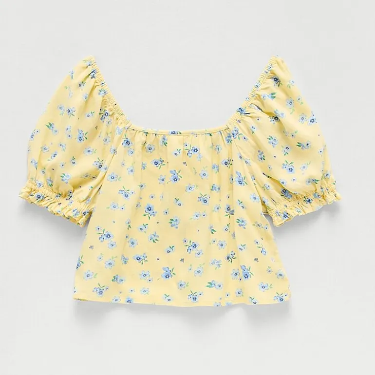 Thereabouts Little & Big Kid Girls Square Neck Short Sleeve Blouse