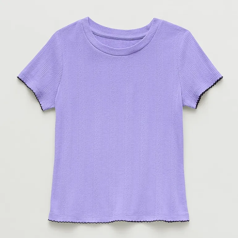Thereabouts Little & Big Kid Girls Crew Neck Short Sleeve T-Shirt