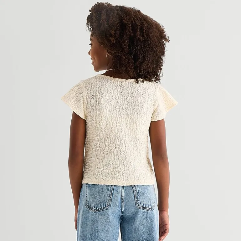 Thereabouts Little & Big Kid Girls V Neck Short Sleeve T-Shirt