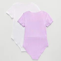 Thereabouts Little & Big Kid Girls Crew Neck Short Sleeve Adaptive 2-pc. Bodysuit