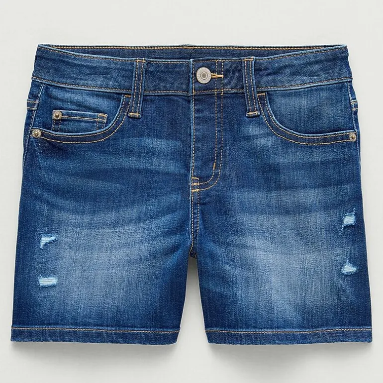 Thereabouts Little & Big Kid Girls Adaptive Adjustable Waist Easy-on + Easy-off Denim Short