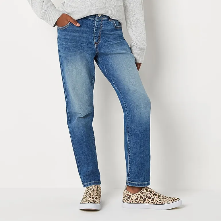 Thereabouts Little & Big Kid Girls Adaptive Adjustable Waist Stretch Fabric Straight Leg Jean